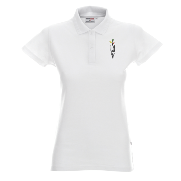 School Polo Shirts with Logo - Curved WHITE