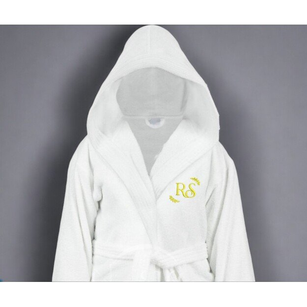 Unisex embroidered bathrobe with hood M-XXL