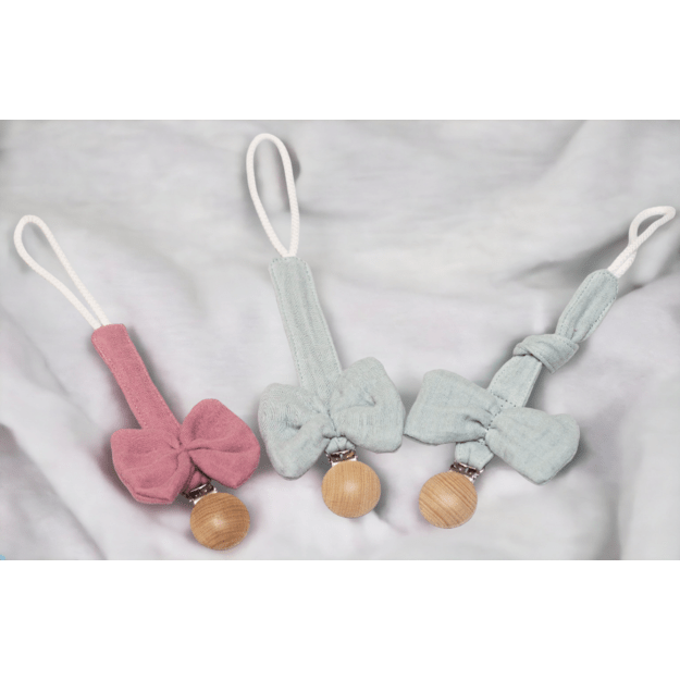 Baby SET from muslin #11 (Bandana Bib + Pacifier Clip)