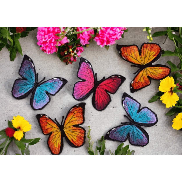 3D Embroidered BUTTERFLIES  5pcs (EMBROIDERED)