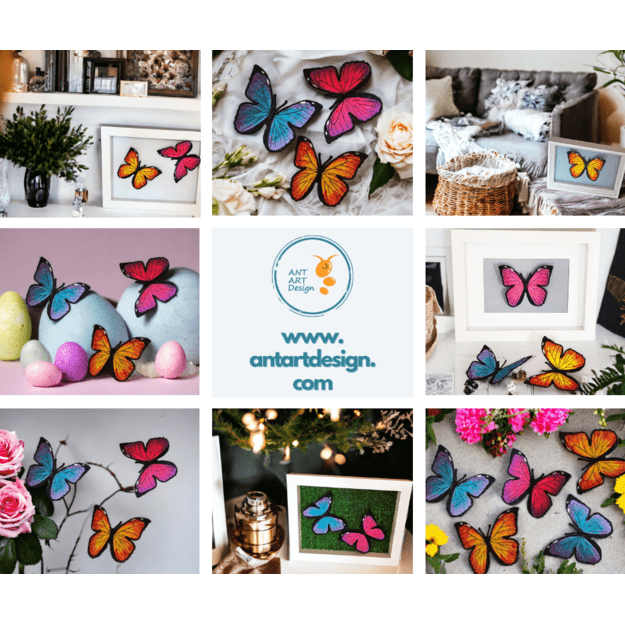 3D Embroidered BUTTERFLIES  5pcs (EMBROIDERED)