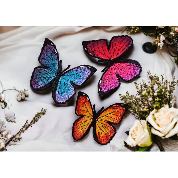 3D Embroidered BUTTERFLIES 3 pcs