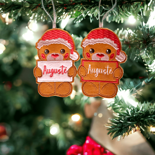 DIY Personalized Embroidered Felt Christmas Ornament-  Embroidery file