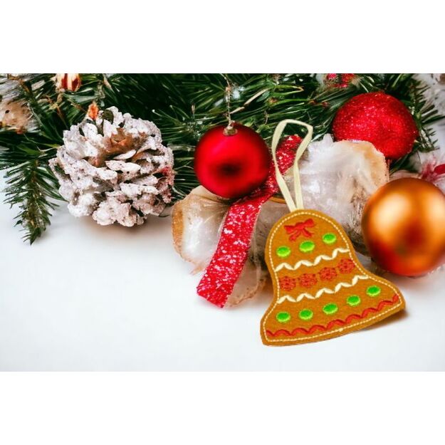 Handmade felt ornaments - gingerbread cookies (8pcs) ALL