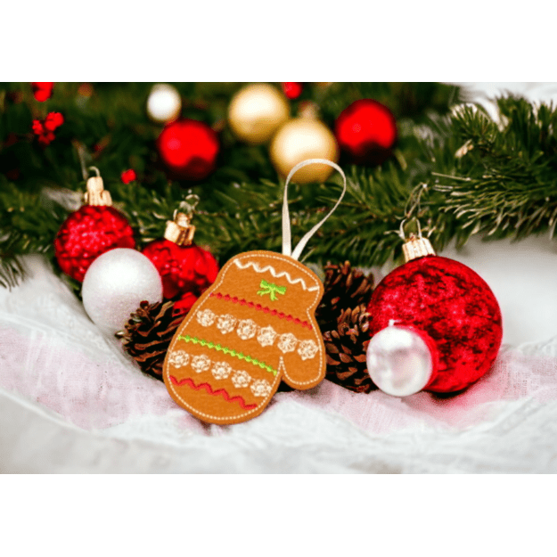 Christmas tree ornaments - GINGERBREAD GLOVE (1pc)