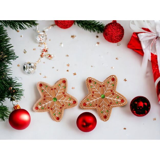 Personalized Christmas Ornament  - GINGERBREAD STAR #2 (1vnt)