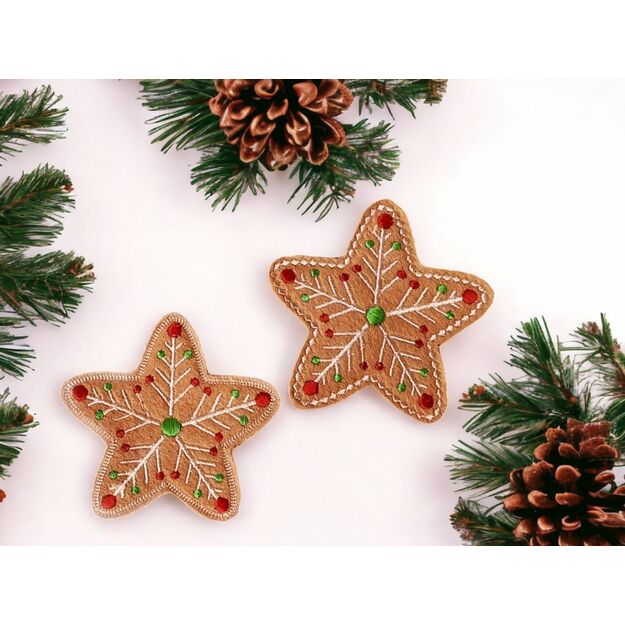 Personalized Christmas Ornament  - GINGERBREAD STARS (2pcs)