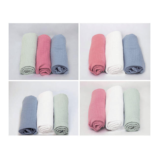 Muslin Gauze cloth Set of 3, (single layer)