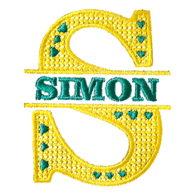 INNITIALS "S" for girl/boy -  Embroidered Picture