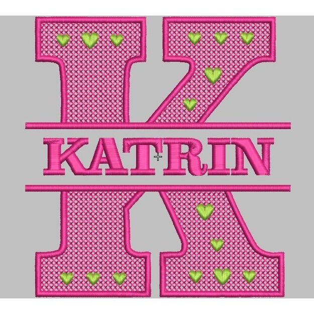 NAME LETTER "K", Lace  - Embroidery file/Digital file, PERSONALIZED