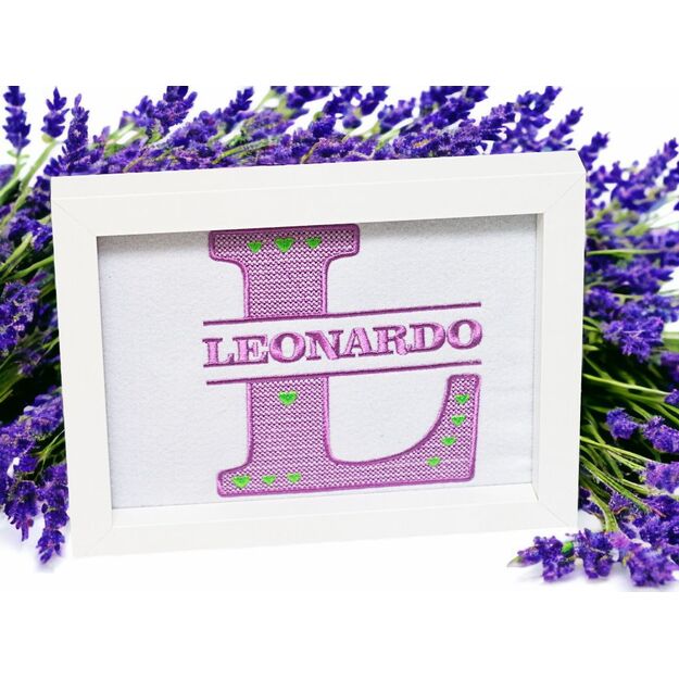 INNITIALS "L" for girl/boy -  Embroidered Picture