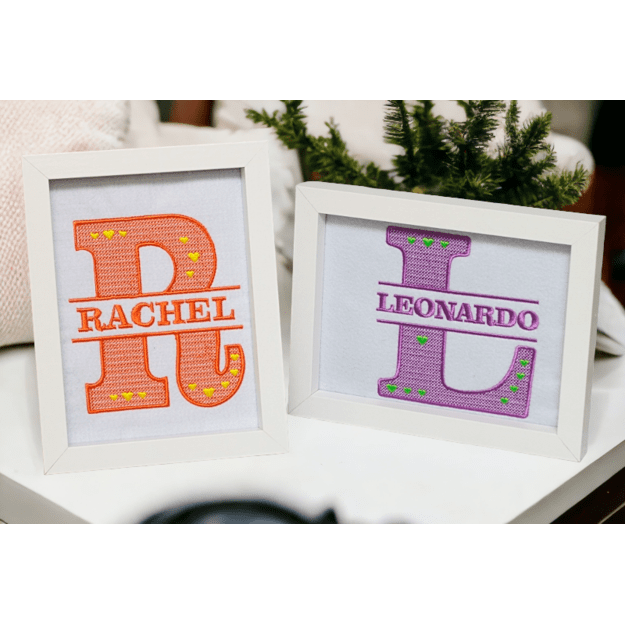 INNITIALS "S" for girl/boy -  Embroidered Picture