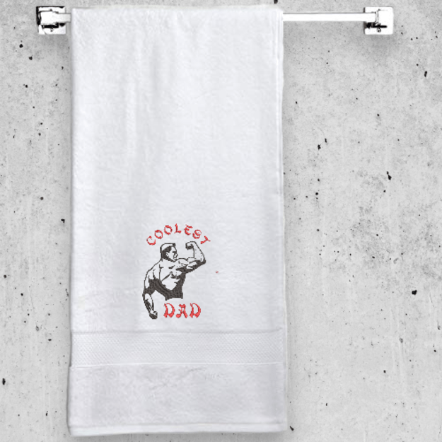 Embroidered Towel "Coolest Dad"