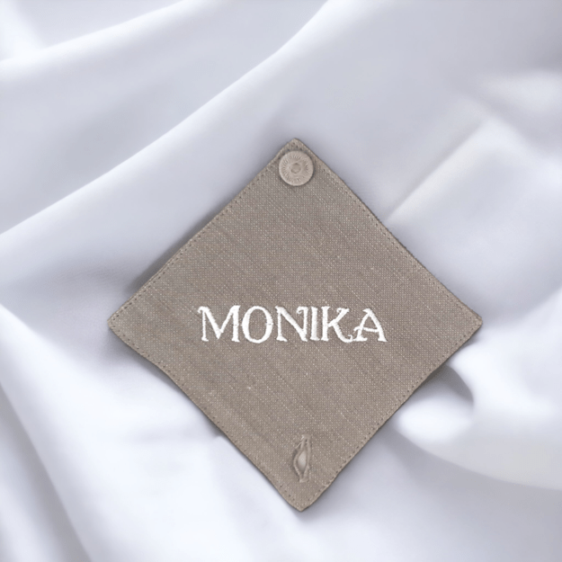 Personalized Napkin ring Holder with button, Linen