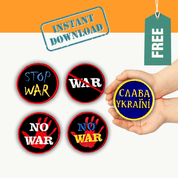 STOP War patches set - Embroidery file