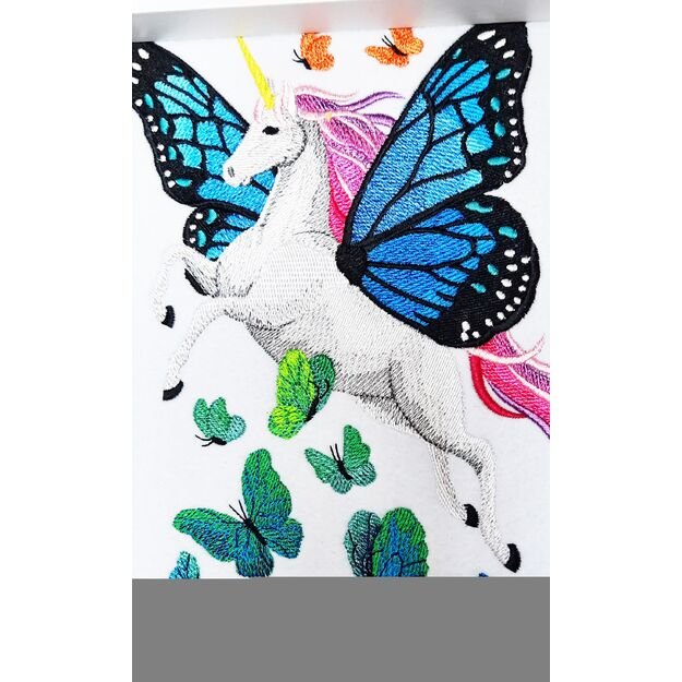 Embroidered Picture UNICORN BUTTERFLY